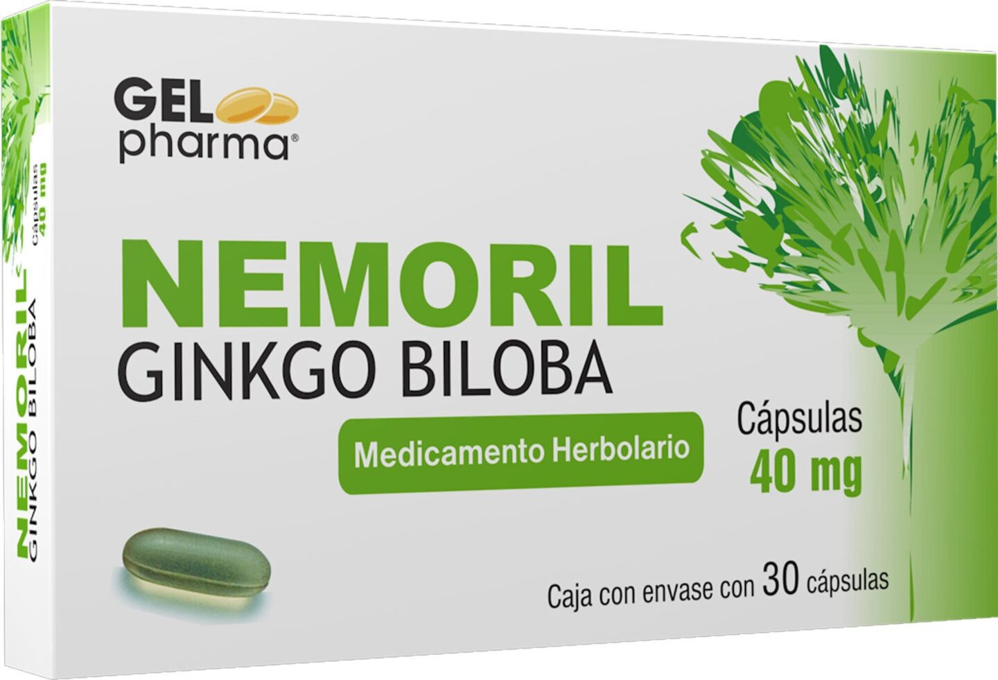 GINKGO BILOBA 40 MG C 30 CAPSULAS NEMORIL Farmapronto