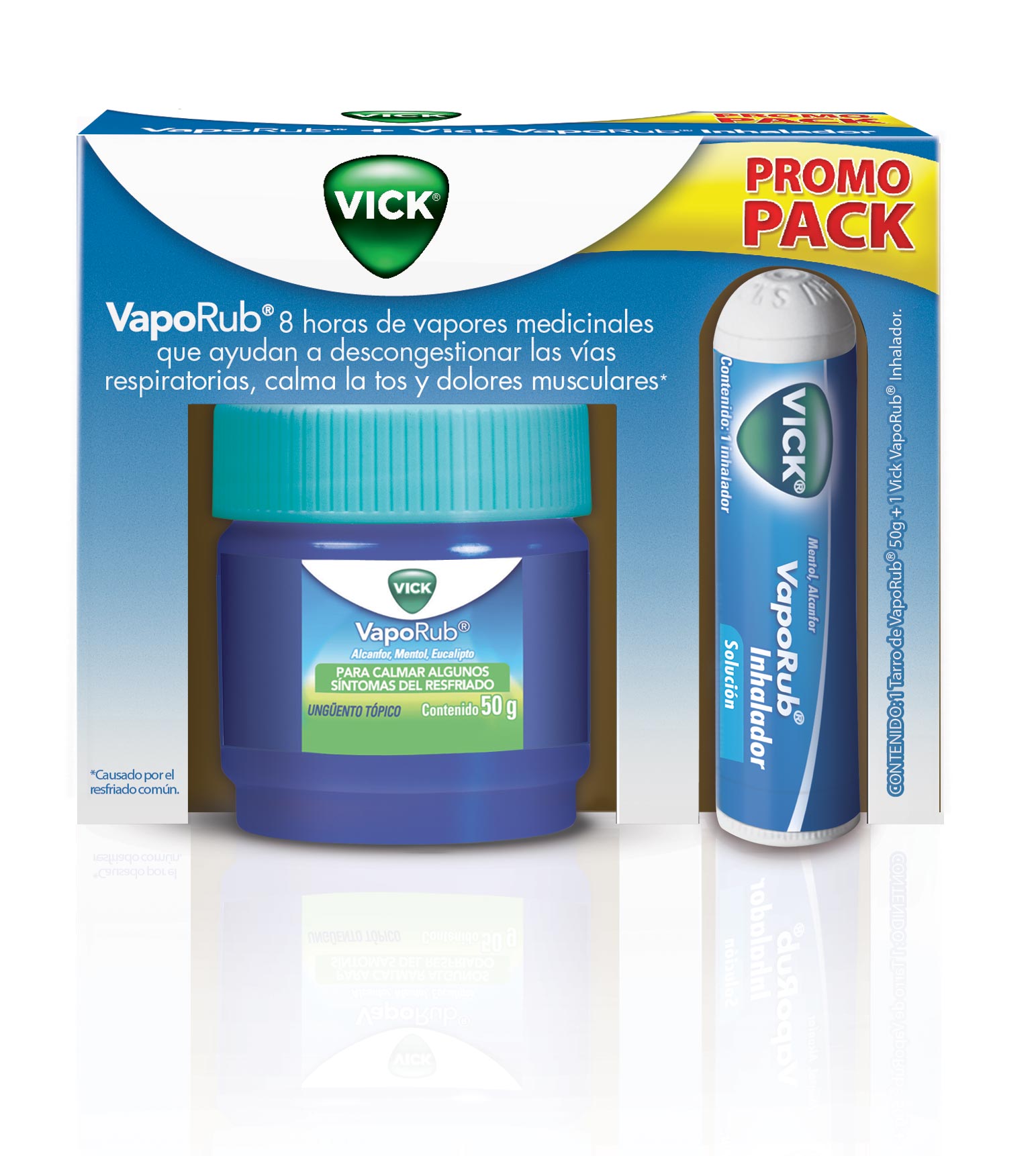 Vick - Pack Vaporub Inhalador, para Resfriado, con Aroma a Mentol